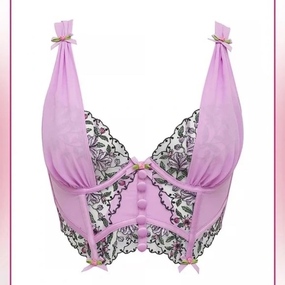 New! For Love and Lemons Lorelei Bustier Bra in Purple 31665
